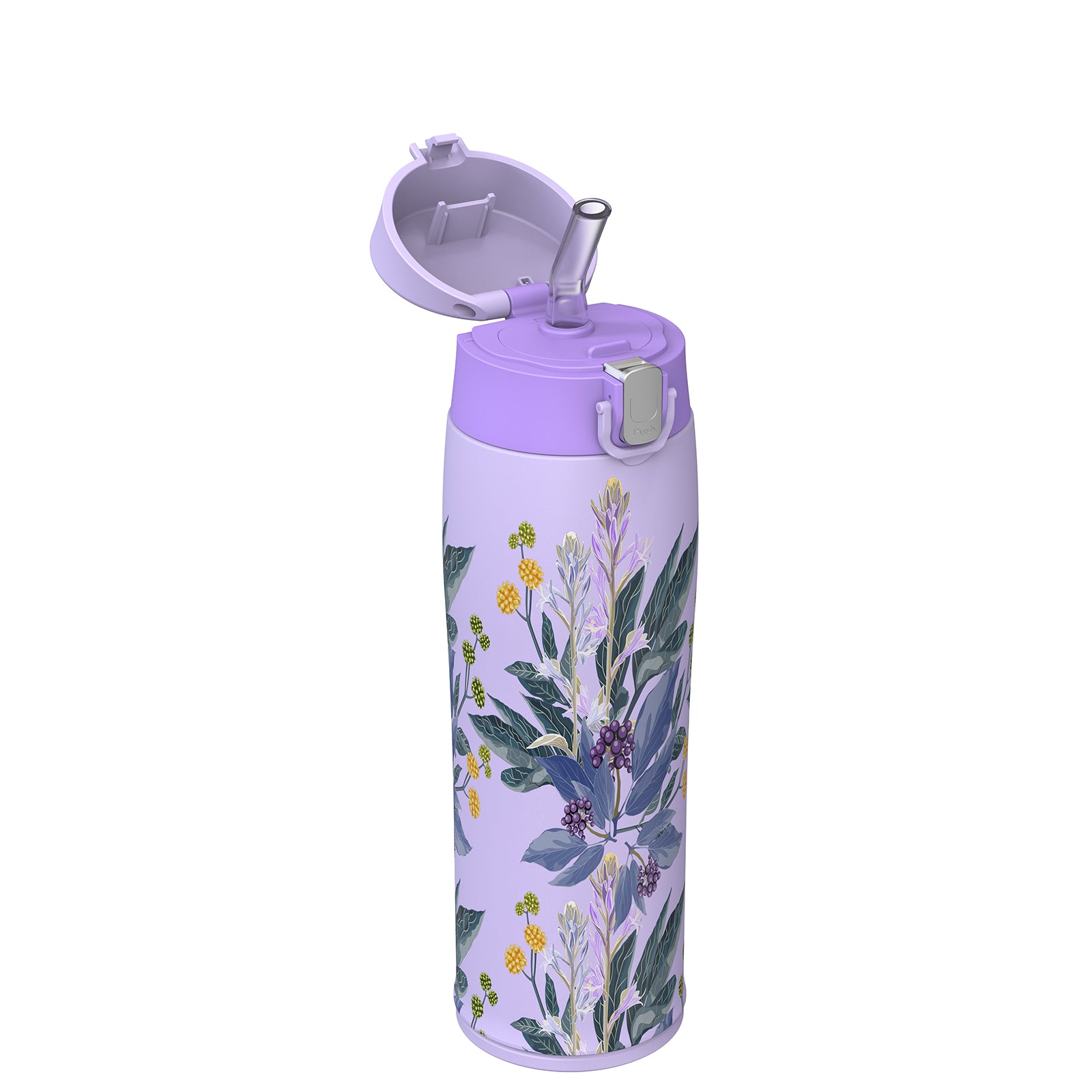Patterns, Ultra-Light Stainless Steel Water Bottle With Straw Lid, 17OZ / 500ML