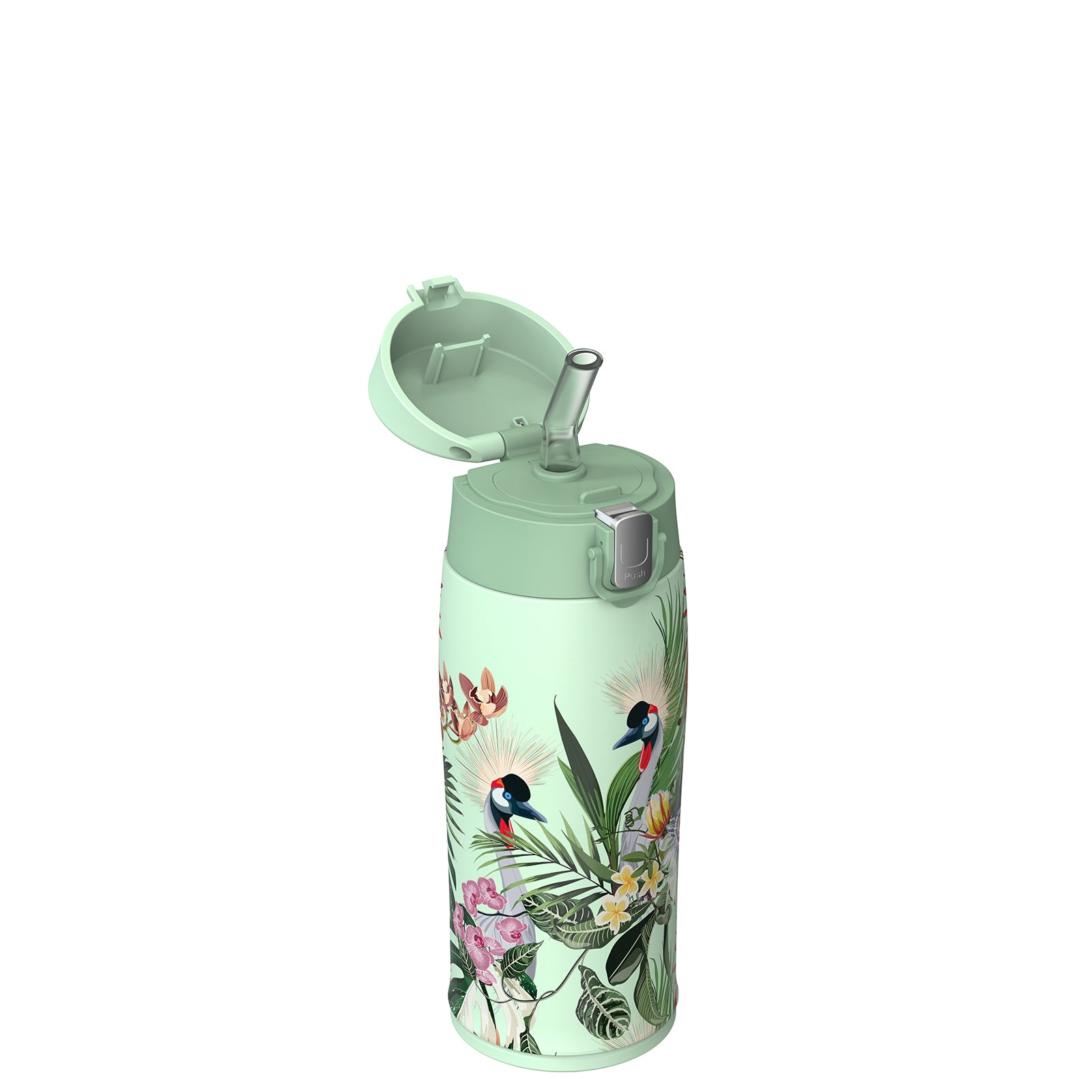 Patterns, Ultra-Light Stainless Steel Water Bottle With Straw Lid, 12OZ / 350ML