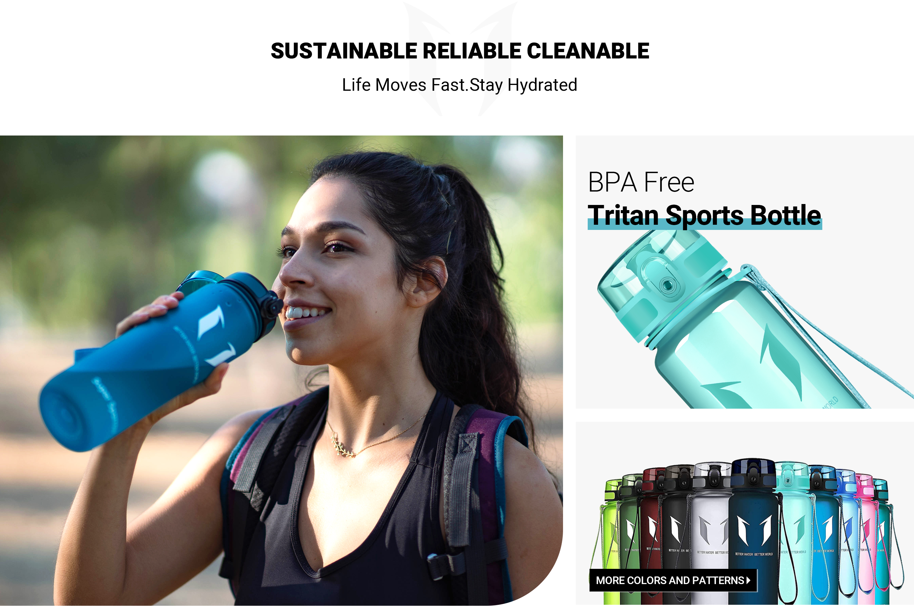 Super Sparrow Botella de agua deportiva – 11.8 fl oz – No tóxico sin BPA y  plástico de copoliéster Tritan ecológico – Para correr, gimnasio, yoga