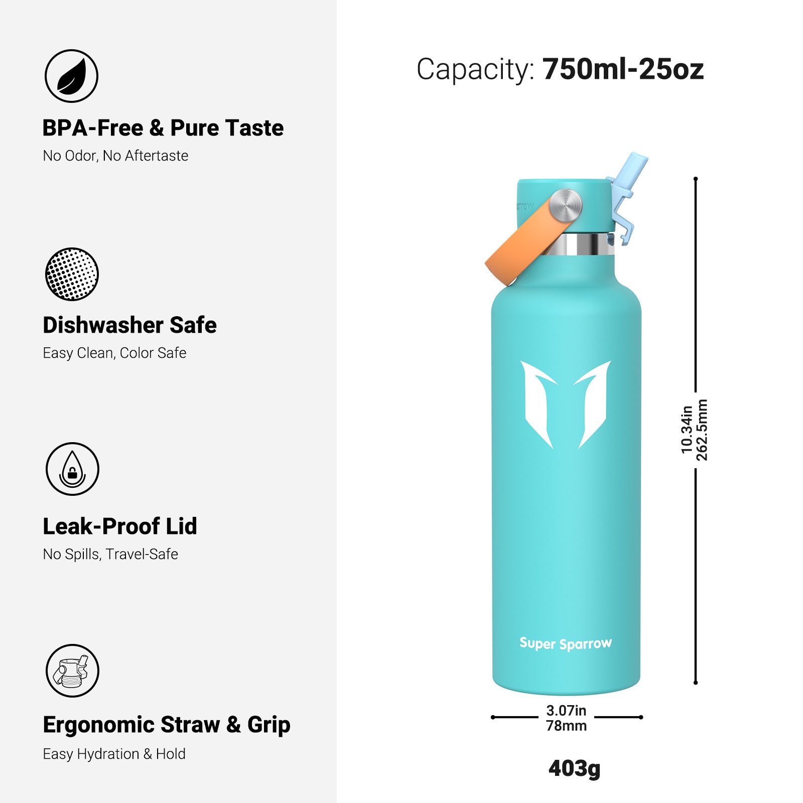 FlipFlow™ with Straw Lid, 25OZ / 750ML