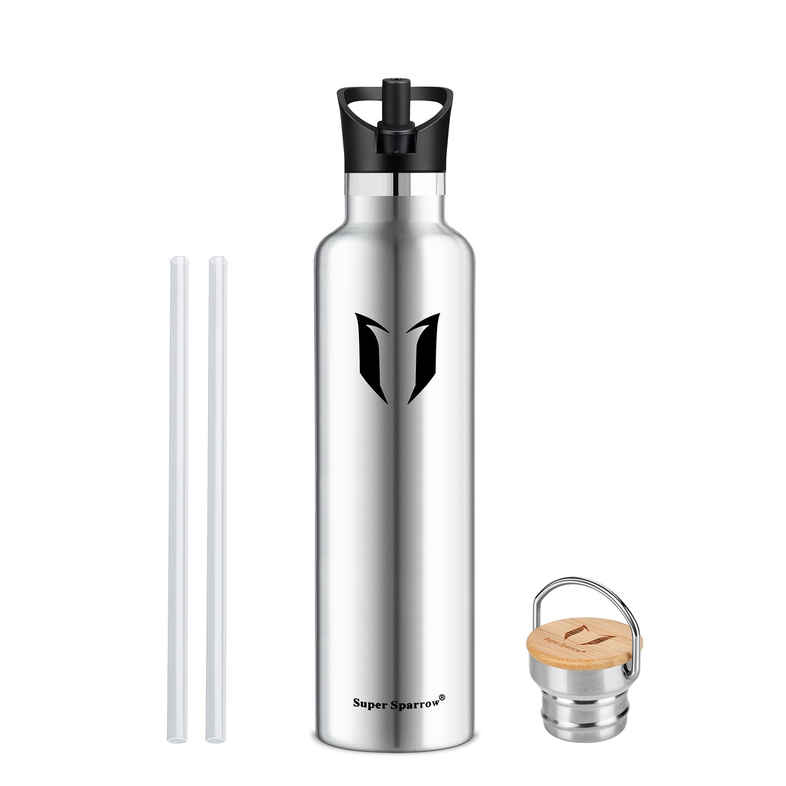 Super Sparrow Stainless Steel Water Bottle - 350ml / 500ml / 620ml / 750ml  / 1L - Vacuum Insulated Metal Water Bottle - Standard Mouth Flask - BPA