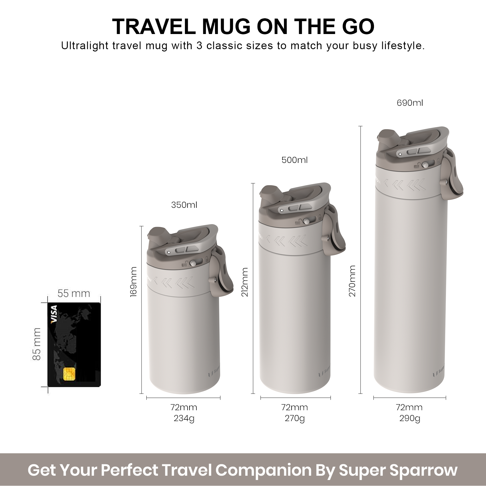 Super Sparrow K500 and K350 Ultralite Travel Mugs