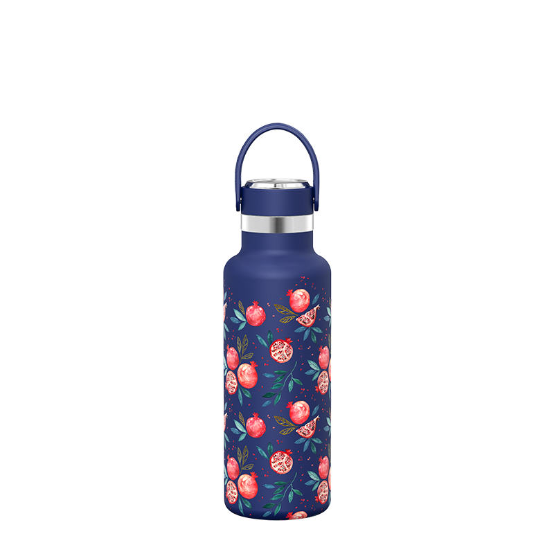 Floral Water Bottle with Straw, 37.19 oz.